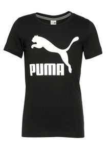 Puma, M&auml;dchen T-Shirt 'Logo Tee', Schwarz / Wei&szlig;