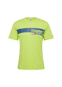 Tommy Jeans, Herren T-Shirt 'ESSENTIAL', Dunkelblau / Neongrün