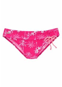 Venice Beach, Damen Bikinihose 'Tulum', Pink / Weiß