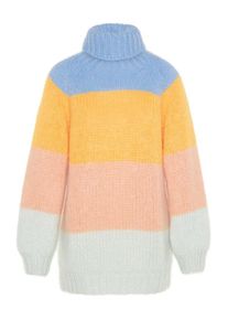 POSTYR, Damen Pullover, Hellblau / Gelb / Apricot / Weiß