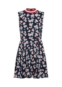 Review, Damen Kleid 'RIBCOLLAR', Nachtblau / Rosa