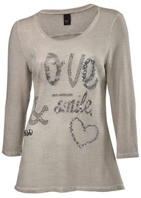 Heine, Damen Rundhalsshirt, Greige