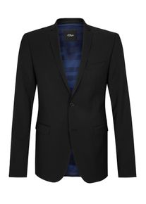 s.Oliver BLACK LABEL, Herren 'Cesano Slim' Schurwoll-Sakko, Schwarz