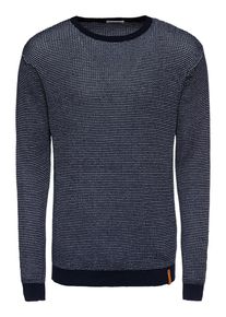 KnowledgeCotton Apparel, Herren Pullover 'Two color O-neck knit - GOTS', Dunkelblau
