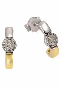 Firetti, Damen Paar Ohrstecker, Gold / Silber / Weiß