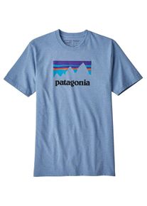 Patagonia, Damen T-Shirt 'Shop Sticker Responsibili', Hellblau / Schwarz