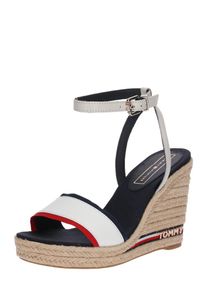 Tommy Hilfiger, Damen Sandale 'ICONIC ELENA CORPORATE RIBBON', Blau / Rot / Wei&szlig;