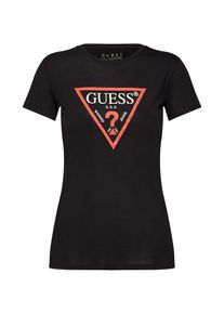 Guess, Damen Shirt 'SS CN BASIC TEE', Schwarz