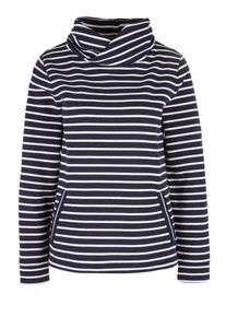 s.Oliver RED LABEL, Damen Sweatshirt, Ultramarinblau / Wei&szlig;