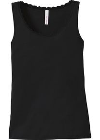 sheego Casual, Damen Casual Basic Tanktop, Black Denim