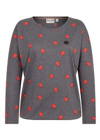 Naketano, Damen Sweatshirt 'Impulse of the spirit', Graumeliert / Hellrot