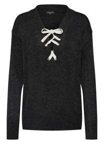 Sublevel, Damen Pullover, Anthrazit / Naturwei&szlig;