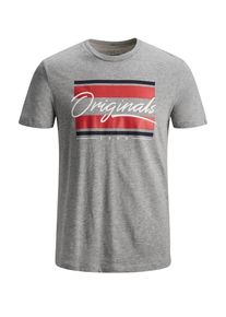 Jack & Jones JACK & JONES, Herren T-Shirt, Graumeliert / Rot / Schwarz / Weiß