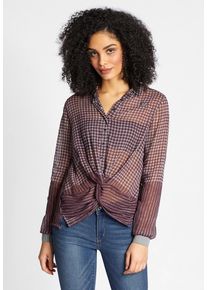 Khujo, Damen Bluse 'TIDA', Hellgrau / Weinrot