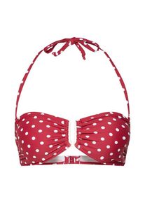 ABOUT YOU, Damen Bikini Top 'Melanie', Weinrot / Weiß