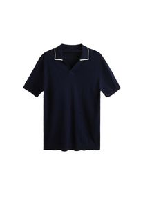Mango Man, Herren Poloshirt 'Gracia-I', Kobaltblau / Wei&szlig;