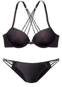 Lascana, Damen Push-up-BH + Rioslip, Schwarz