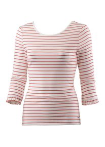 Tom Tailor, Damen Langarmshirt, Rot / Weiß