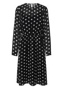 Pieces, Damen Kleid, Schwarz / Weiß
