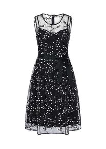 Apart, Damen Cocktailkleid mit verstellbaren Spaghettitr&auml;gern, Schwarz / Perlwei&szlig;