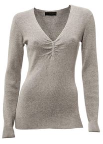 Heine, Damen Feinstrickpullover, Hellgrau