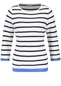 Gerry Weber, Damen Pullover, Nachtblau / Royalblau / Wei&szlig;