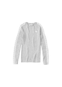 Abercrombie & Fitch Abercrombie & Fitch, M&auml;dchen Pullover 'A2 DTC SLIM RIBBED PO 4CC', Grau / Wei&szlig;