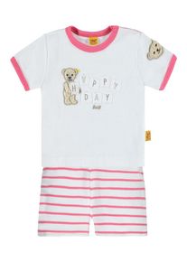 Steiff Collection, 2tlg. Set T-Shirt + Shorts, Pink / Wei&szlig;