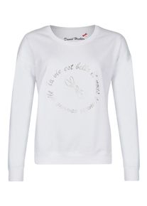 Daniel Hechter, Damen Sportiver Pullover mit Print, Gold / Wei&szlig;