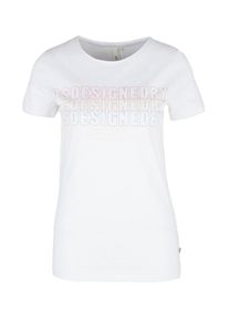 Q/S Designed By, Damen Shirt, Himmelblau / Hellorange / Pink / Weiß