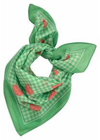 J. JAYZ, Damen Nickituch, Gr&uuml;n / Orangerot / Wei&szlig;