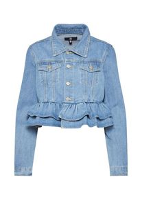 Missguided, Damen Jacke 'FRILL HEM CROPPED DENIM JACKET LIGHTWASH', Hellblau