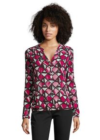 Cartoon, Damen Bluse, Grau / Pink / Rubinrot / Weiß