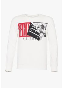 PLUS EIGHTEEN, Herren Sweatshirt, Beige / Hellrot / Schwarz
