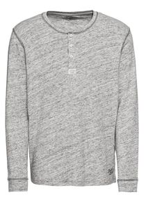 Jack & Jones JACK & JONES, Herren Langarmshirt 'JORLINCOLN GRANDAD', Hellgrau