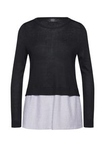 Only, Damen Pullover 'NEW OXFORD', Grau / Schwarz / Wei&szlig;