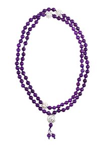 YOGISTAR.COM, Damen Mala-Kette 'Gaby', Lila / Silber