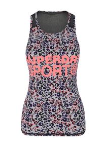 Superdry, Damen Sportshirt 'ACTIVE MESH PANEL VEST', Flieder / Koralle