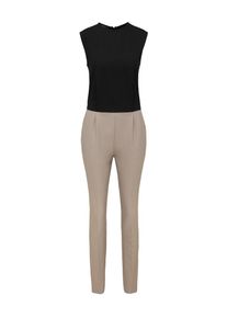 Apart, Damen Overall in Kontrastoptik, Dunkelbeige / Schwarz