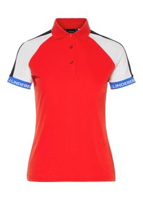 J. Lindeberg J.Lindeberg, Damen Poloshirt 'W Perinne', Rotmeliert / Schwarz / Weiß