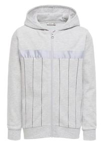 name it, M&auml;dchen Gestreiftes Sweatshirt, Grau / Schwarz