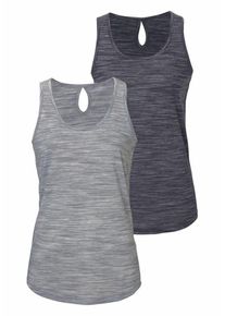 Beach Time, Damen Tanktops, Graumeliert / Schwarzmeliert