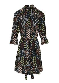 Heine, Damen Druckkleid mit Smokkragen, Mischfarben / Schwarz
