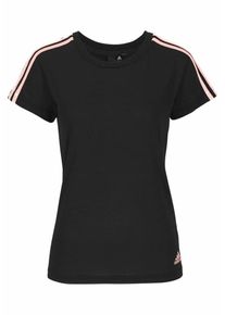 adidas Performance, Damen T-Shirt 'ESSENTIALS 3S SLIM TEE', Lachs / Schwarz