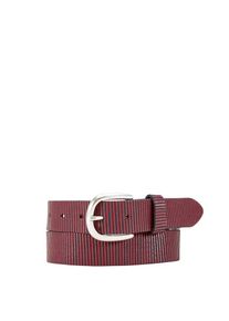s.Oliver RED LABEL, Damen Ledergürtel im Streifen-Design, Anthrazit / Burgunder
