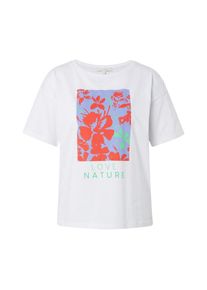 Tom Tailor Denim, Damen T-Shirt, Blau / Limette / Orangerot / Weiß