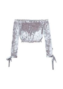 New Look, Damen Top 'CRUSHED VELVET', Grau