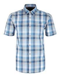 s.Oliver RED LABEL, Herren Kurzarmhemd, Blau / Rauchblau / Hellblau