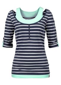 Kangaroos, Damen 2-in-1-Shirt, Marine / Mint / Weiß