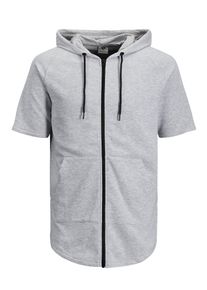 Jack & Jones JACK & JONES, Herren Sweatjacke 'JCOFOLA SWEAT ZIP HOOD', Graumeliert